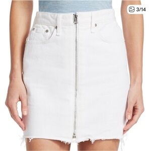 Rag & Bone Anna White Mini Skirt with Zipper: Size 24